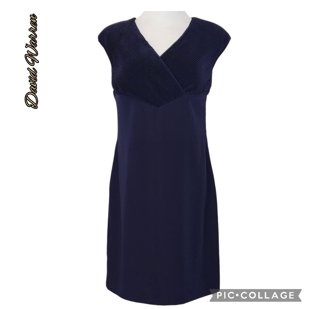 DW3 dress v-neck purple formal party lined side zip back slit sleeveless USA - Picture 11 of 11